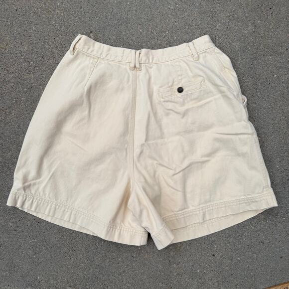 VTG 90s Liz Wear size 12 cotton butter cream yellow high rise pleated mom shorts - Picture 3 of 8